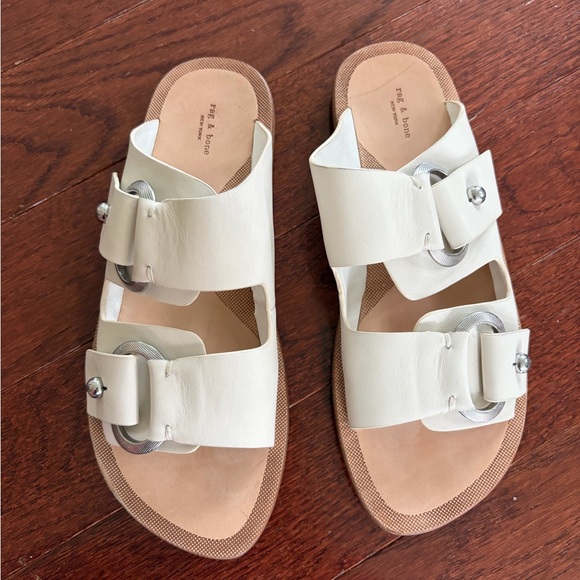 rag & bone Shoes - Rag & Bone Slide Avost Sandals Size 38.5 Antique White leather
